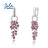 925 Sterling Silver Natural Rhodolite Garnet Long Earrings for Women 2023 New Summer Fine Jewelry Gorgeous Anniversary Gift