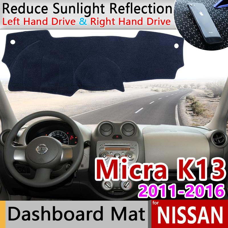 for Nissan Micra March K13 2011 2012 2013 2014 2015 2016 Anti-Slip Mat Dashboard Cover Pad Sunshade Dashmat Car Accessories Rug