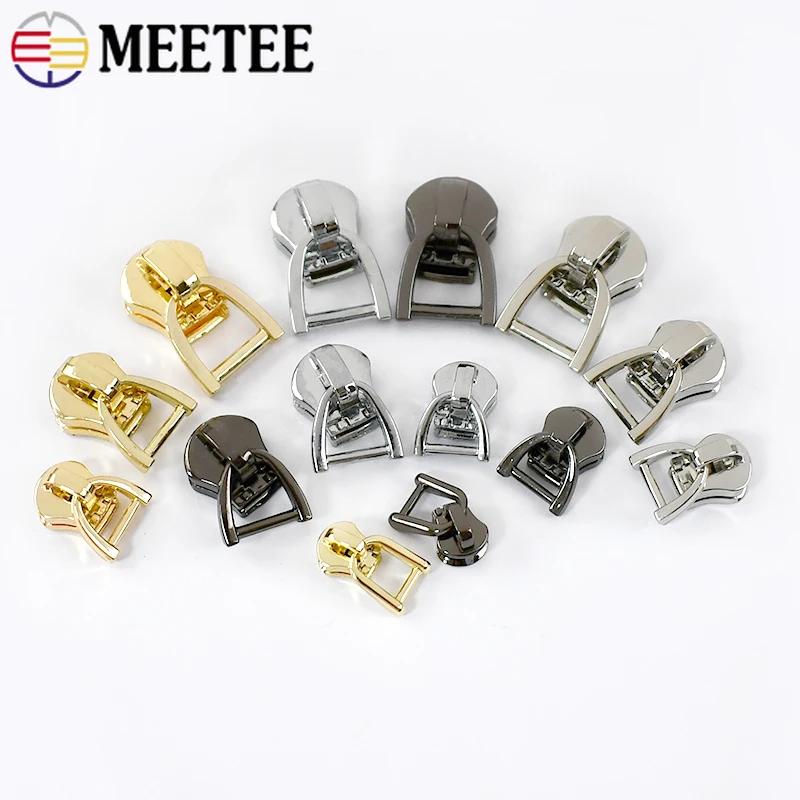 10/20 шт. 3/5/8/10# Слайдеры для металлических молний Meetee D-кольцо Пулеры для молний Набор для ремонта одежды DIY Багаж Швейные аксессуары