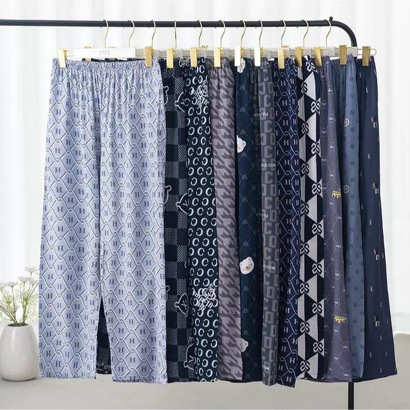 Мужские хлопковые пижамные штаны с двойными карманами 2024 года — легкие, повседневные, весна/осень