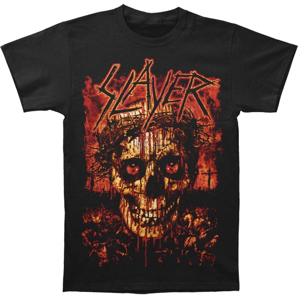 Men's Slayer Crowned Skull T-shirt Small Black