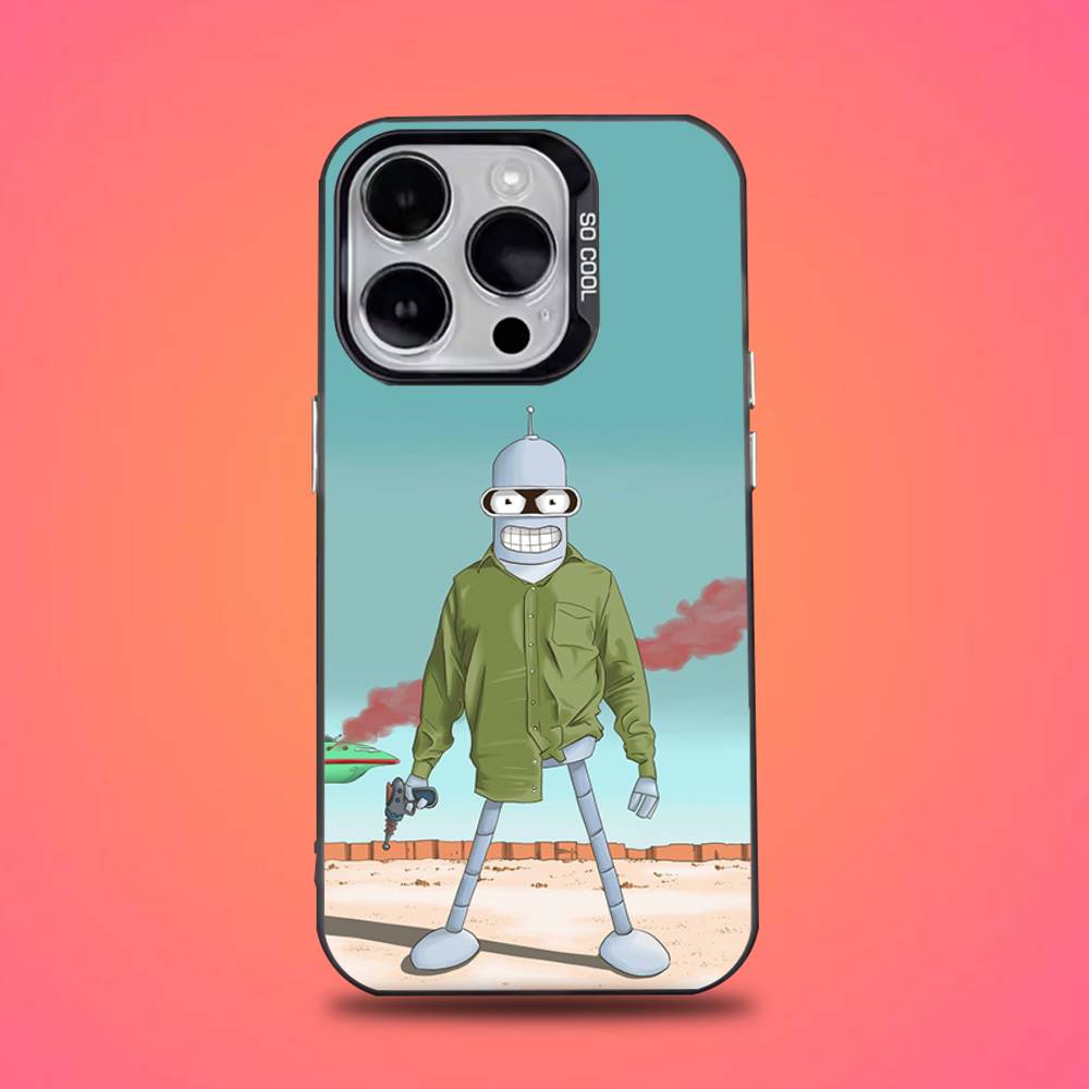 Cartoon F-Futurama Robot Phone Case For iPhone 16,15,14,13,12,11,Pro,Max,Plus,Mini,XS,SE Anti Fall Black Matte Hard Bumper