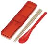 Skater Chopsticks and Spoon Combo Bento Adult Silent Silicone Made In Retro French Set, 18cm, Antibacterial, Box, Size, Cushions, Japan, Style,