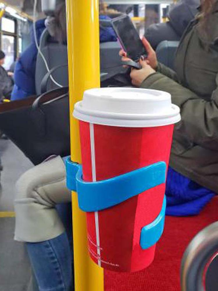 Универсальный держатель для кофейного напитка, подставка, портативный держатель для стакана метро, регулируемый зажим для стакана для метро, автобуса, велосипеда
