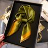 Summer Printed Silk Scarf Simulation Silk 70Cm Square Scarf Fashionable Simple Trend Versatile Scarf Professional Women'S Scarf