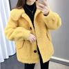 Женская теплая шуба из искусственного плюша, куртка на осень-зиму, свободное короткое пальто
