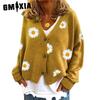 Women's Knitwear Single Breasted Autumn Chrysanthemum Embroidered Coat Sweater for Women