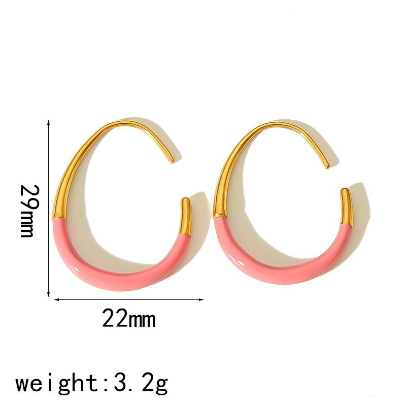 18k Gold Half Pack, Dripping Titanium Steel Earrings, Girls Earrings, Niche High-end Stainless Steel Earrings.