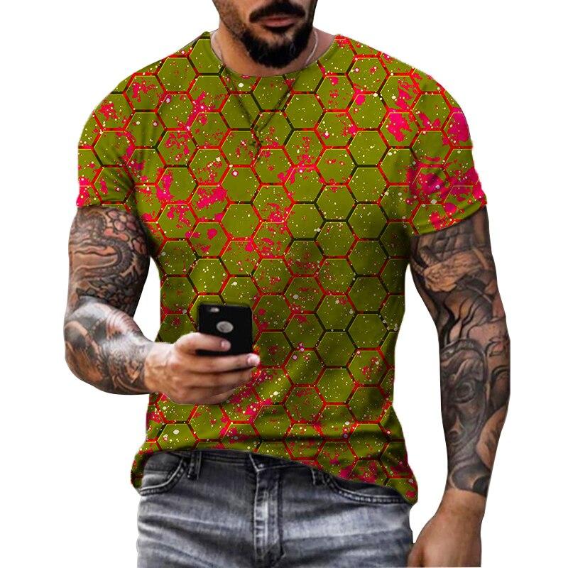Funny Men'S T-Shirt 3D Printed T Shirts Oversized Loose Short Sleeve Summer Men Clothing Vintage Street Solid Pattern Tees Tops