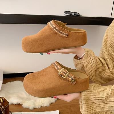 Версия из коровьей кожи сумка голова обувь женские осенние платформа тост полушлепанцы прилив