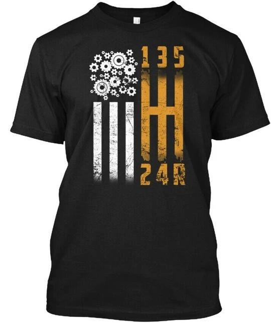 Stick Shift American Flag Muscle Car Mec 135 24r T shirt Made In USA S To 5XL