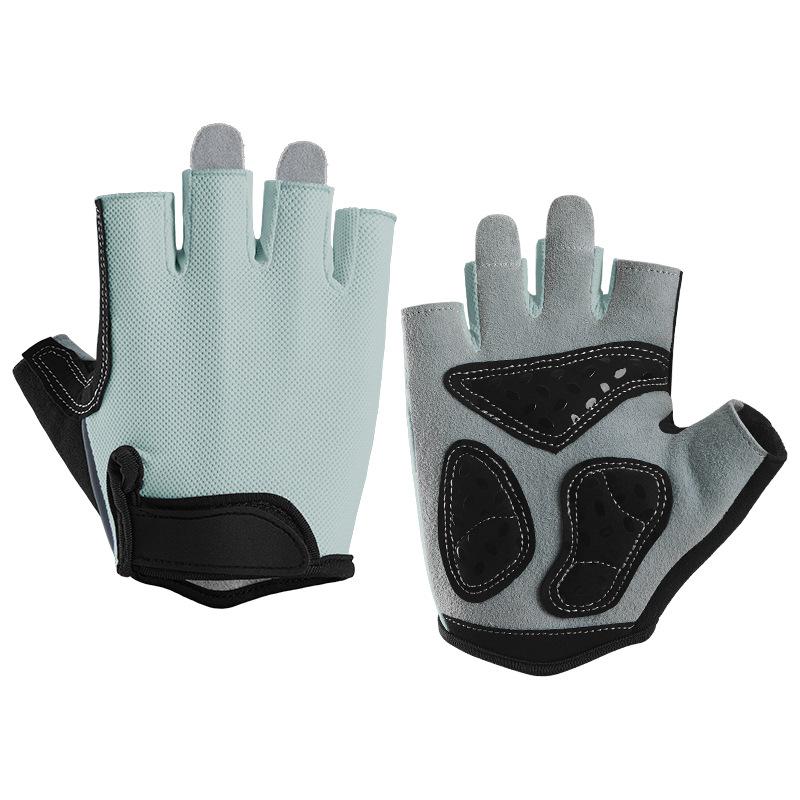 Велосипедные фитнес-перчатки из оленьей кожи, противоскользящие, износостойкие, амортизирующие, спортивные перчатки с половиной пальцев для мужчин и женщин, для горного велосипеда