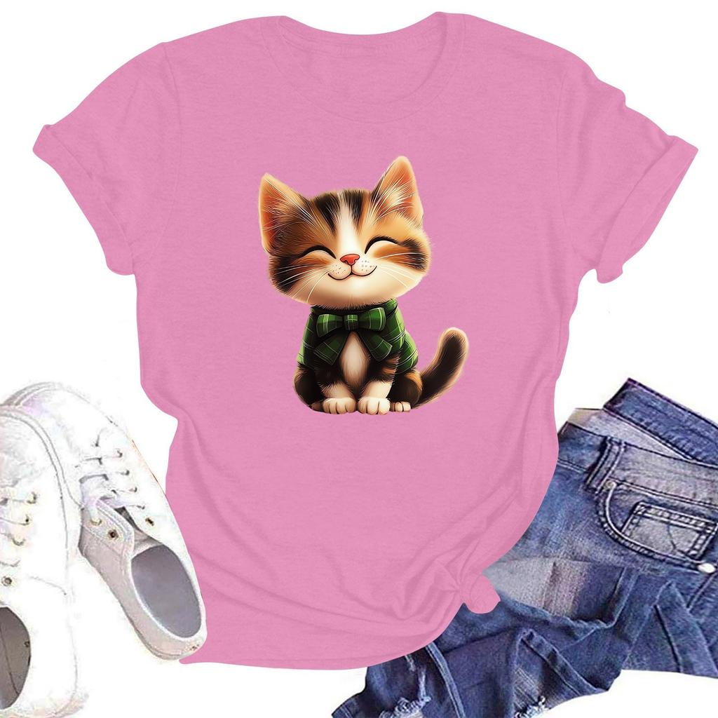 Женская модная футболка с круглым вырезом и коротким рукавом, пуловер