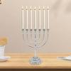 Candle Holder Menorah with 7 Branches Traditional Zinc Alloy 17cm Candelabra