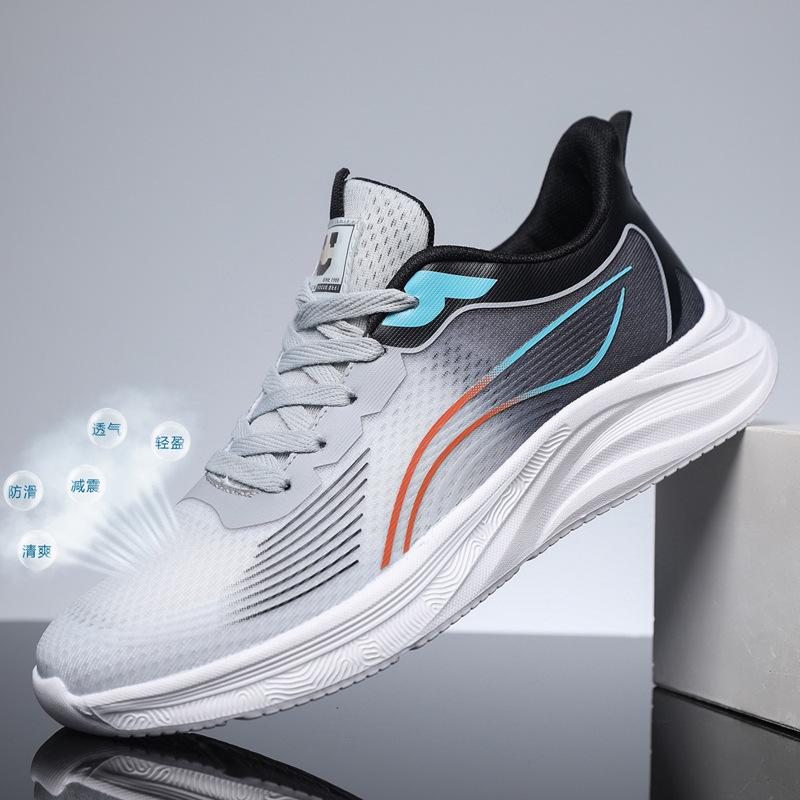 Мужская обувь 2024 года, летняя дышащая повседневная обувь, мужская корейская универсальная мягкая подошва, нескользящая кроссовка для бега, сетчатые кроссовки Tenis Masculino