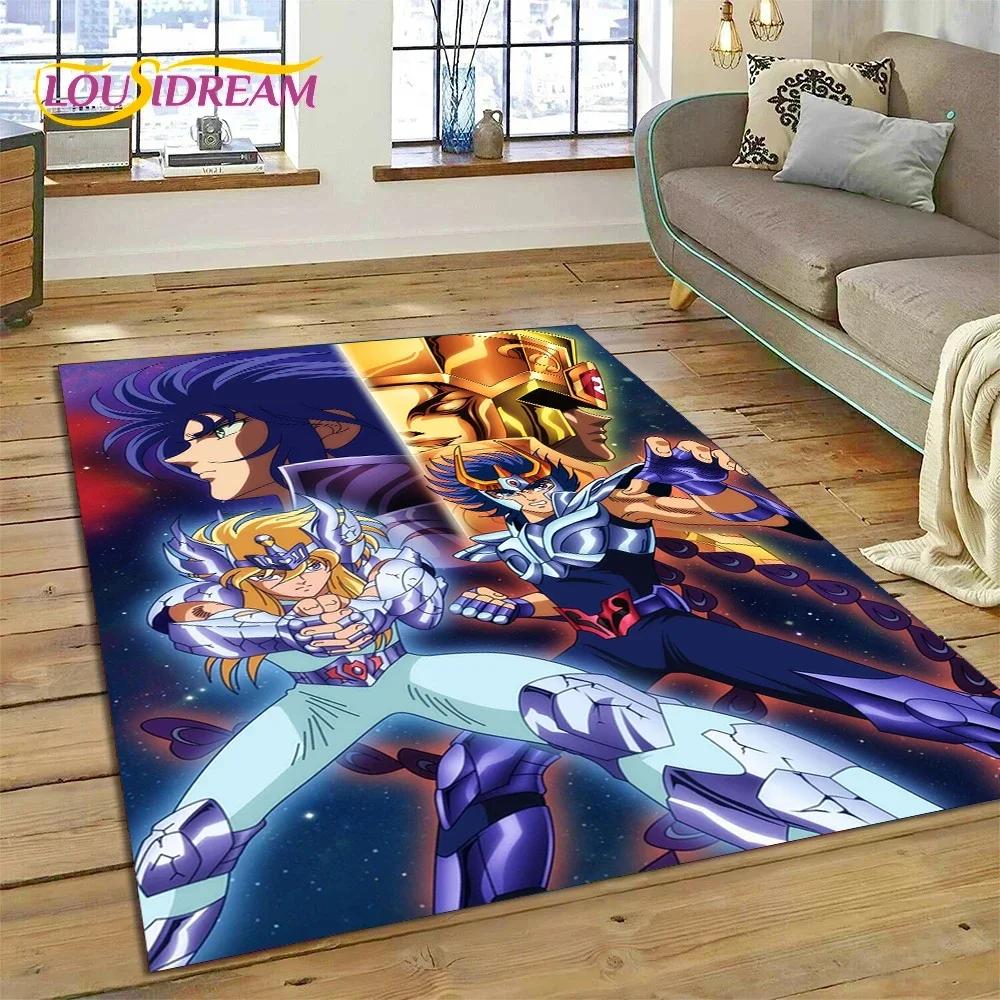 Мультяшный ковер-коврик Saint Seiya 3D Ретро Аниме для Спальни Гостиной Домашнего Дивана, Детская Игра Большой Декор Напольный Коврик