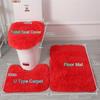 3 Pcs/set of Solid Color Bathroom Mat Set Fluffy Bristles Bath Blanket Modern Toilet Cover Blanket Set Rectangle