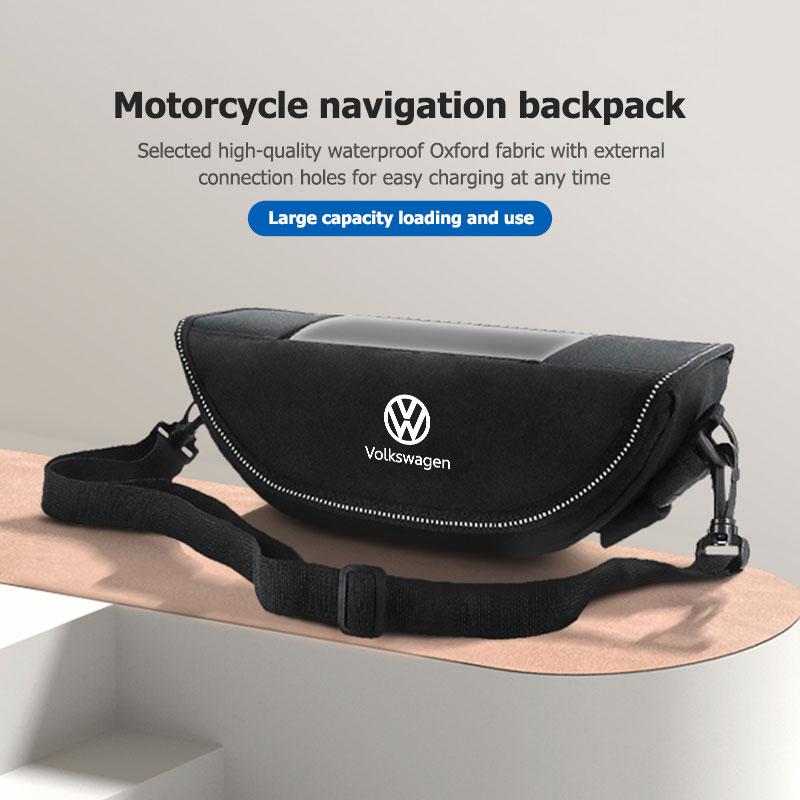 137Motorcycle Navigation Bag Steering Wheel Waterproof Handlebar Bag For Volkswagen VW Scirocco Passat Polo B5 B6 B7 CC Tiguan
