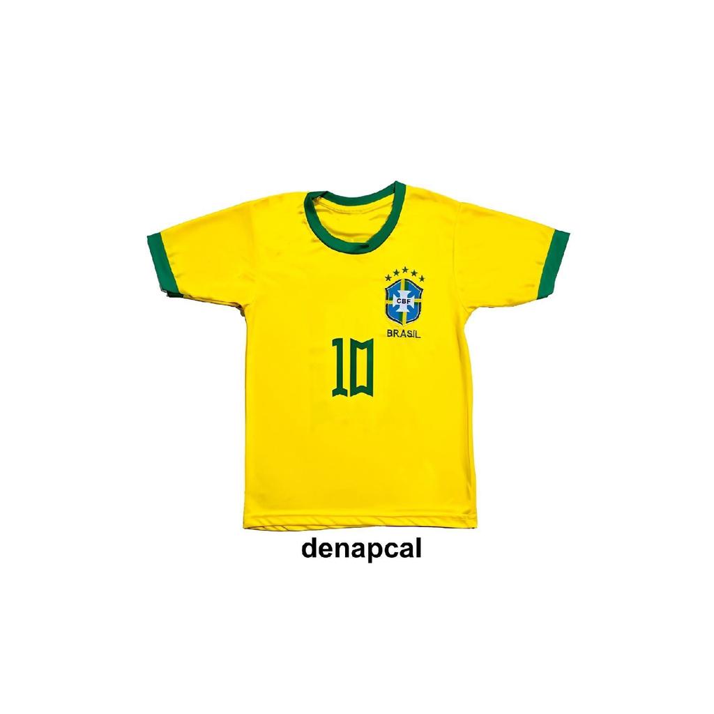 Желтый комплект детского джерси Neymar Brazil 10 World Cup из трех предметов (джерси, шорты и носки)