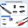 6.35mm To 2 RCA Y Splitter Cable Gold-Plated 6.35mm (1/4 Inch) Female To 2 RCA Male Stereo Y Splitter Extension Adapter