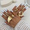 Fashion Irregular Circle Metal Ring Ins Personality Senior Sense Zinc Alloy Snake Hand Ring Ring Daily Commuting Glossy Light Luxury Women's Ring