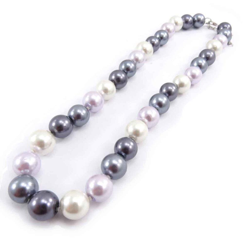 Les Trésors De Lily [J8099] - Колье Perla цвета слоновой кости сиренево-серого цвета (12 мм)