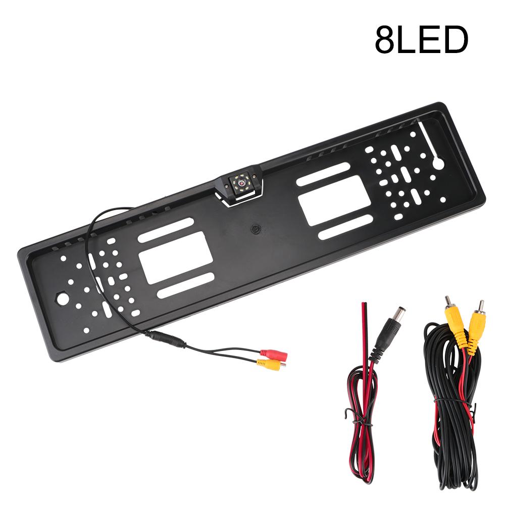 4/8 LED Universal Auto Accessories Parking Assistance Kit Car Rear View Camera European Car License Plate Frame Night Vision