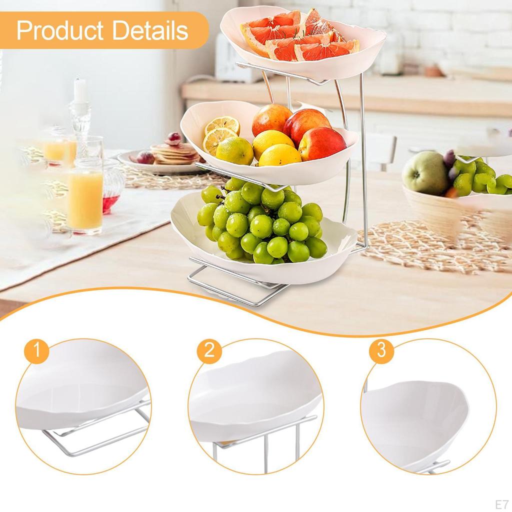 Многоярусная фруктовая корзина для столешницы с металлической подставкой для конфет и орехов