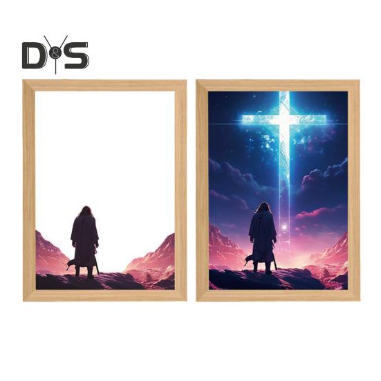 Светодиодный ночник с рисунком Иисуса, регулируемая цветовая температура, декоративная подсветка, светодиодная лампа с рисунком 4D