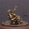 Brass Elephant Statue Solid Pure Copper Animal Miniature Model Small Statue Home Desk Toy Decoration Accessories Handicrafts