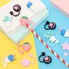 Airtight Splash Proof Cartoon Plugs Cover Drinking Dust Cap Silicone Straw Plug Cup Accessories