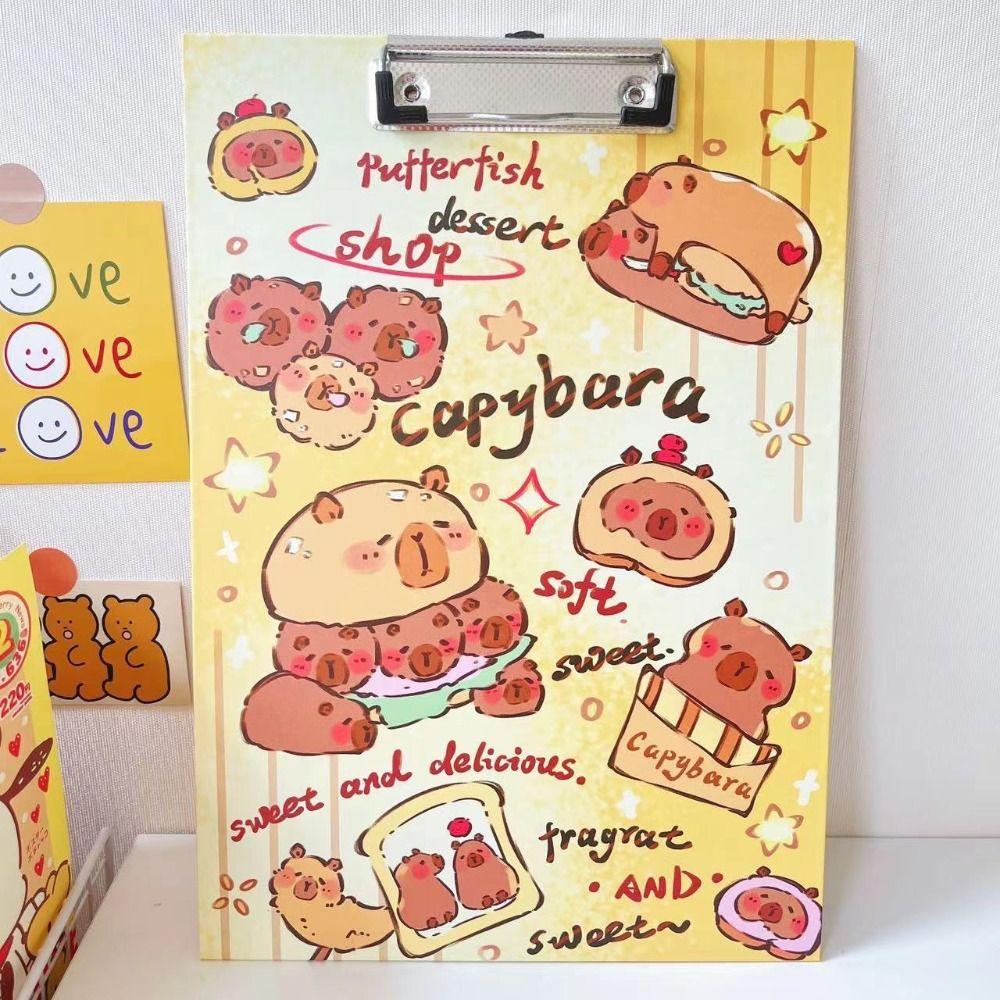 Мультяшный блокнот для письма Капибара Папка для файлов Милый держатель для файлов формата А4