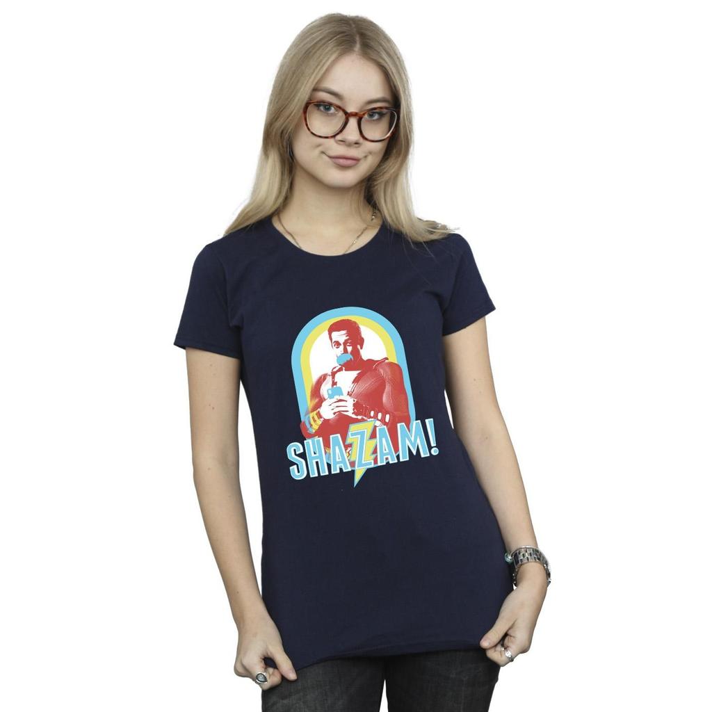 DC Comics Womens/Ladies Shazam Buble Gum Frame Cotton T-Shirt