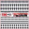 190 Pcs Car Retainer Clips 6 Sizes Auto Push Pin Rivets Clip Fasteners Push Retainer Set Car Interior Bumper Clips