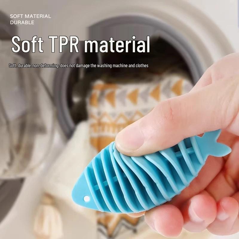 20-Piece Soft Rubber Laundry Balls: Anti-Tangle, Fish-Shaped Cleaning Accessories for Washing Machines