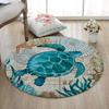 Coral Velvet Velvet Computer Chair Floor Mat Turtle Octopus Printed Round Rug Children's Bedroom Game Curtain Area Floor Mat