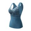 806 Women's German Velvet Lace Vest with Chest Pads - Double-Sided Brushed Thermal Slimming Underwear