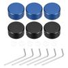 Uxcell 6 Pieces Footswitch Toppers Guitar Pedal Button Caps Metal Footswitch Top Covers for Inch Guitar Effect Pedal Black and Dark Blue 3/8 Buttons,