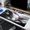 Extended Gaming Mouse Pad Mecha Warrior Pattern Stitched Edge Non Slip Rubber Desk Mat Smooth Surface For Pc Keyboard Gamers