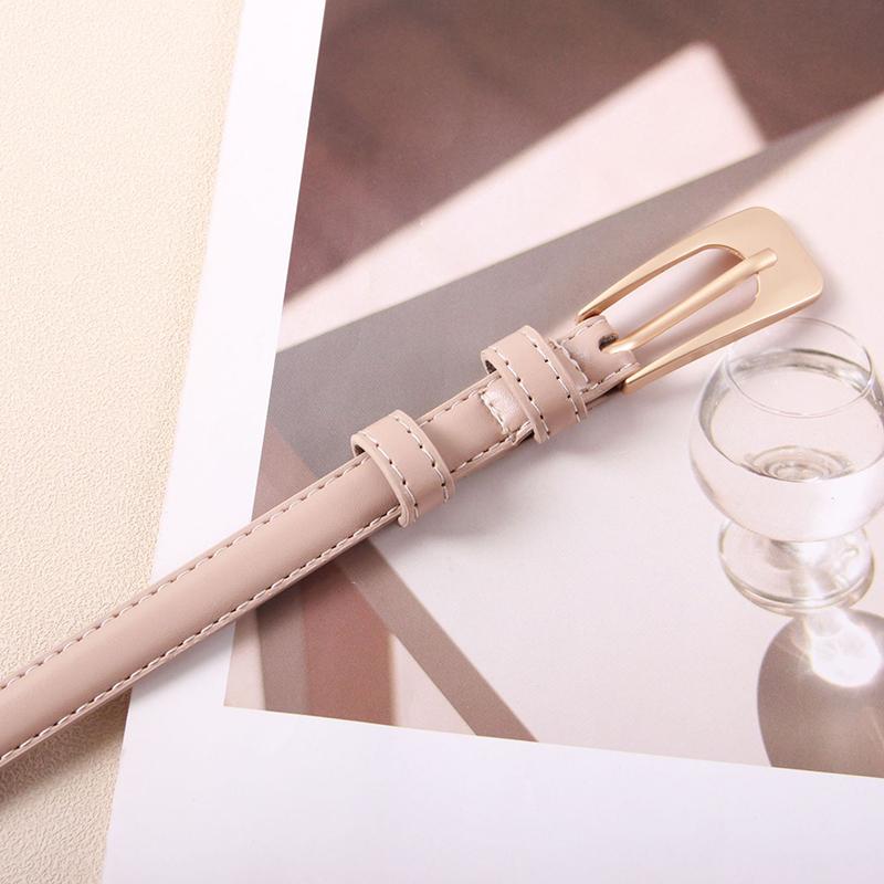 Женский поясной ремень, винтажный, минималистский, тонкий, повседневный, универсальный, с пуговицами, для юбок, джинсов, с украшением на талию, 100% пряжка