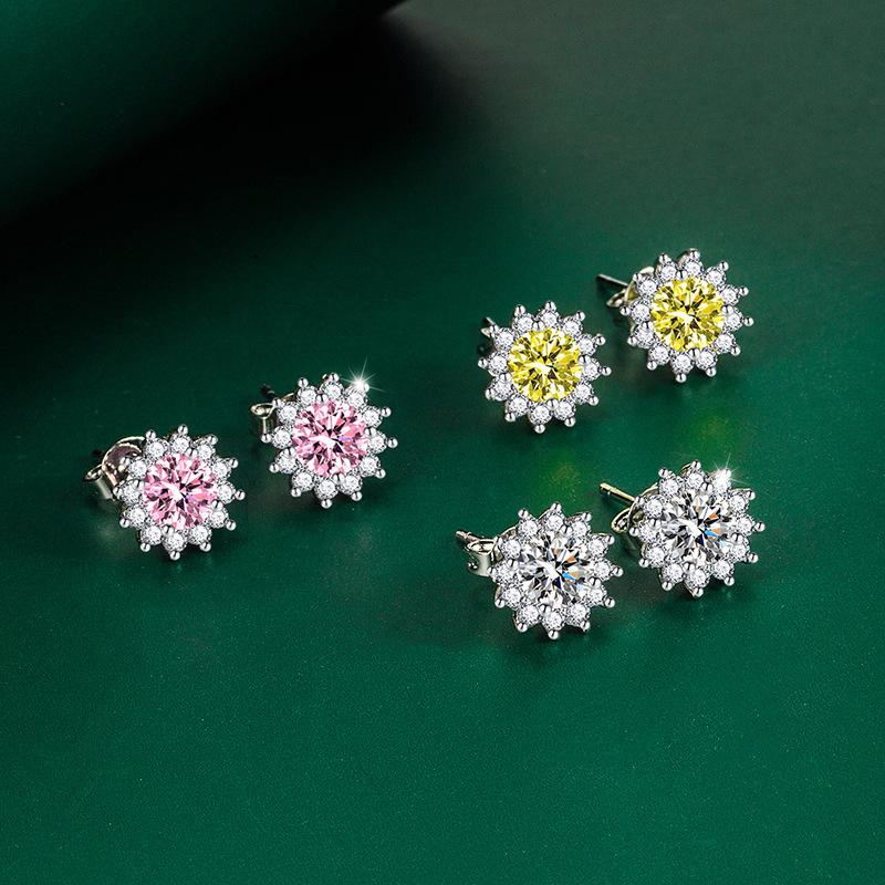 BELLA BOX Luxury Women Drop Earring Sun Flower Earrings Wedding Engagement Party Gift