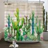 Cactus Shower Curtains Waterproof Polyester Fabric Shower Curtains Tropical Plants Bathroom Screen Curtain Home Decor 180X180cm