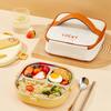 800Ml 304 Stainless Steel Divided Lunch Box With Cutlery Microwave 3/4 Grids Leak Proof Large Capacity Lunch Container