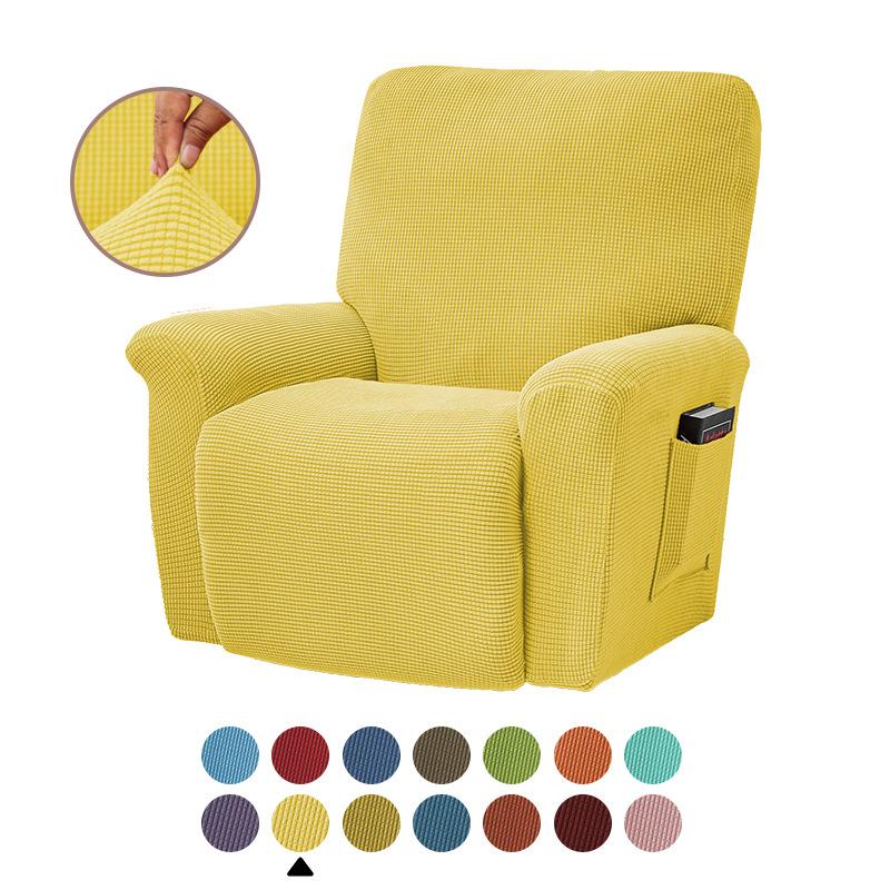 Split Jacquard Recliner Cover Elastic Lazy Boy Chair Sofa Covers Stretch Spandex Couch Slipcovers Armchair Case Solid Color