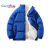 Зимние мужские плюшевые утепленные парки с воротником-стойкой, модная мужская парка-пальто, теплое толстое пальто на молнии, стеганое пальто для мужчин