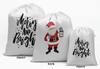 Darling Souvenir White Merry & Bright Christmas Party Supplies Favor Bags Drawstring Pouchs 15