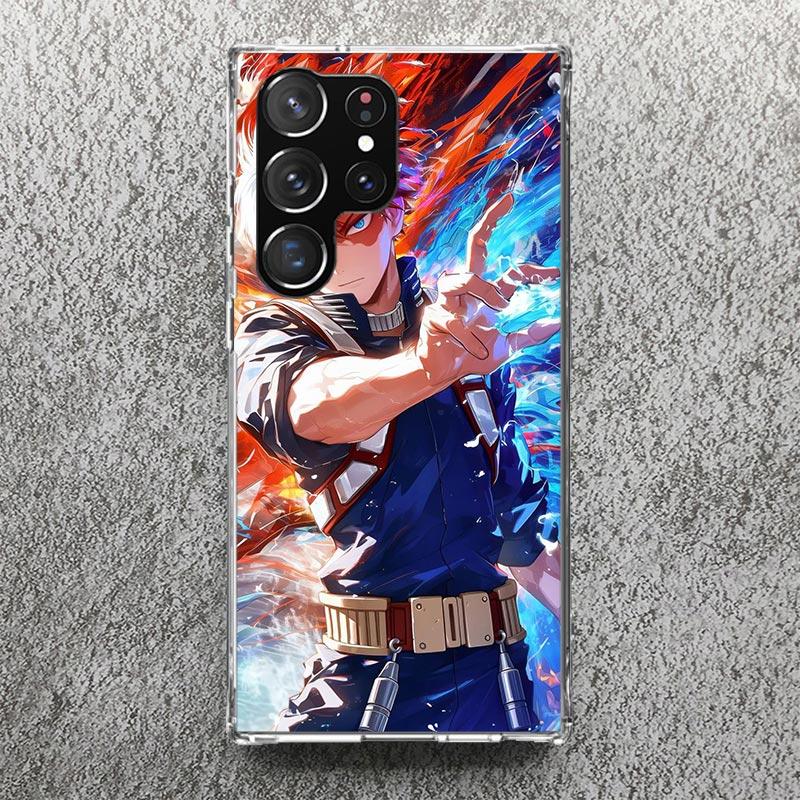 Todoroki Shoto MHA My Hero Print Soft Case for Samsung Galaxy S25 S24 S23 S22 Ultra S21 Plus S20 FE Phone Shell S10 + Pattern Co