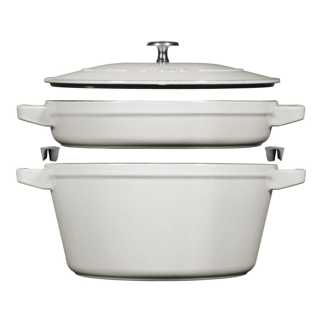 Staub Cocotte Campagne большой литой эмалированный горшок-гриль IH совместимый японский продукт с серийным номером "Stackable 24cm" [Авторизованный номер] 40508-385