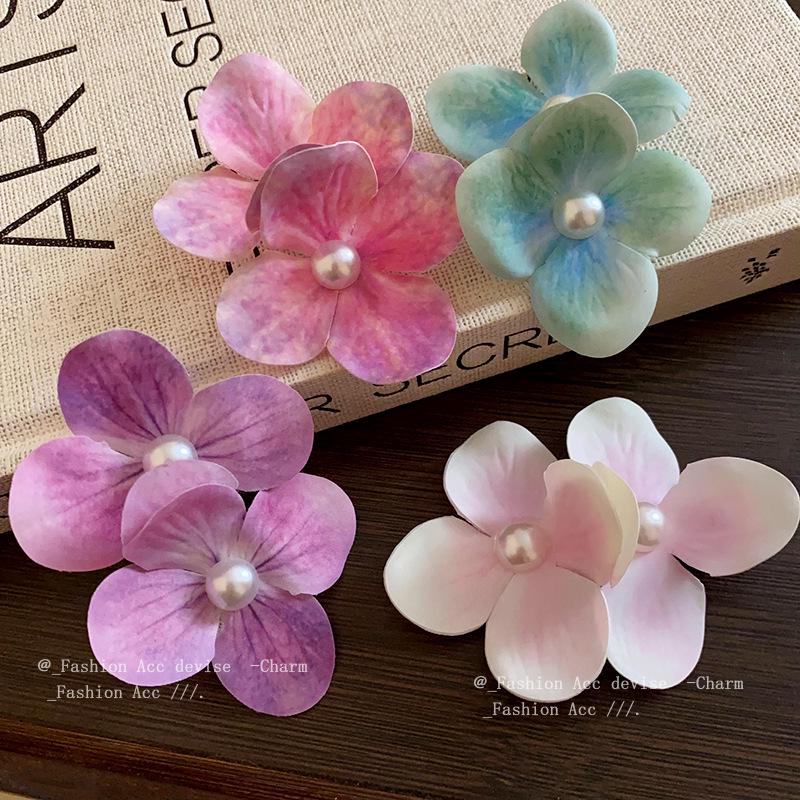 Весенняя заколка для волос с цветком из жемчуга - Пасторальный стиль, аксессуар-утиный клюв