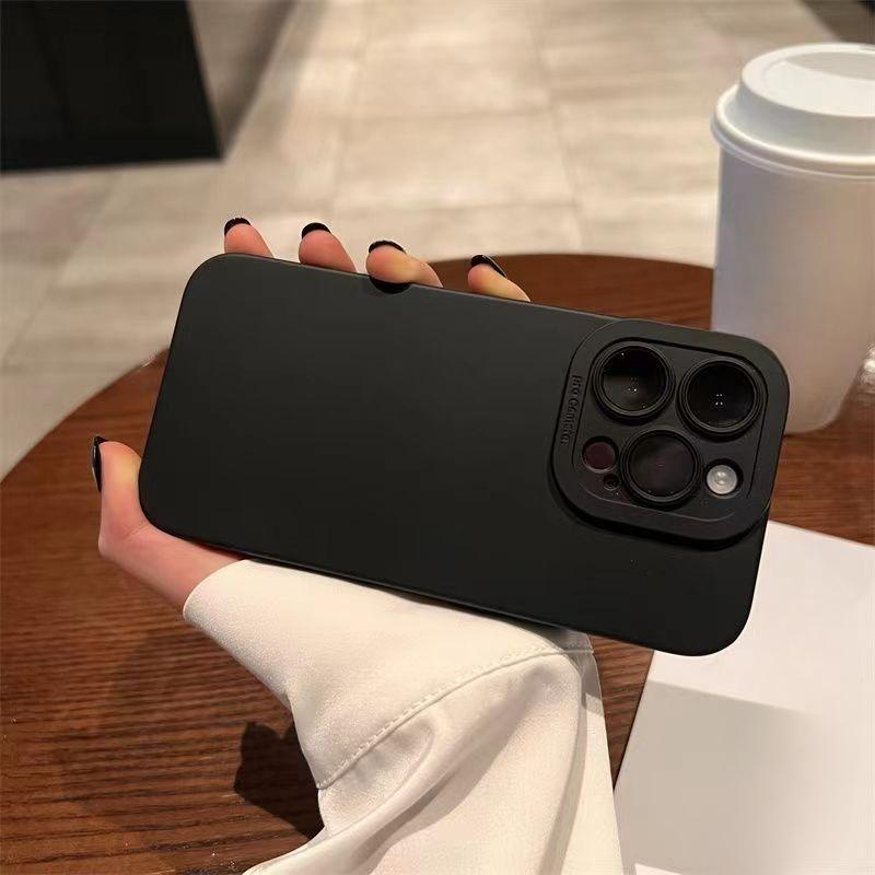 Высококачественный черный противоударный силиконовый чехол для телефона TPU для iPhone 15 14 13 12 11 Pro Max X XS XR 78 Plus мужской защитный чехол для объектива